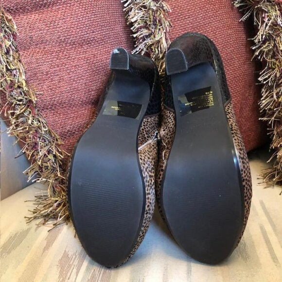 Leopard Booties Half Leather/Half Calf Hair , US Size  8.5 New With Box - Picture 4 of 5